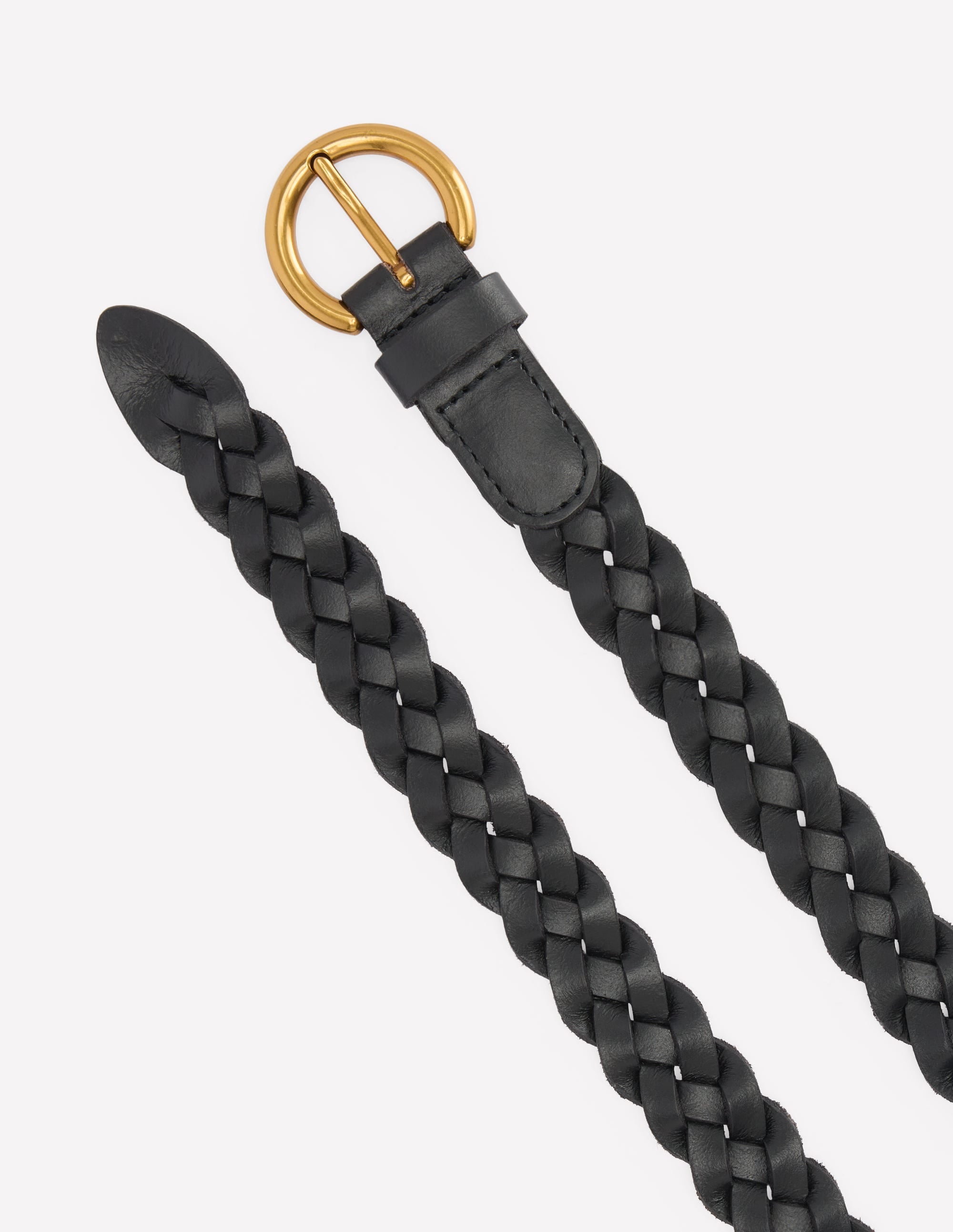 Skinny Plaited Belt-Black - Image 3