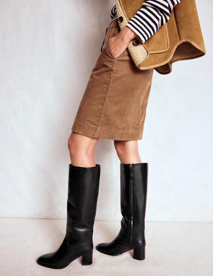 Skye Smart Knee Boots-Black