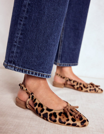 Easy Slingback Flats-Classic Leopard