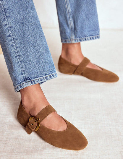 Kylie Flat Buckle Mary Jane-Raw Umber-2