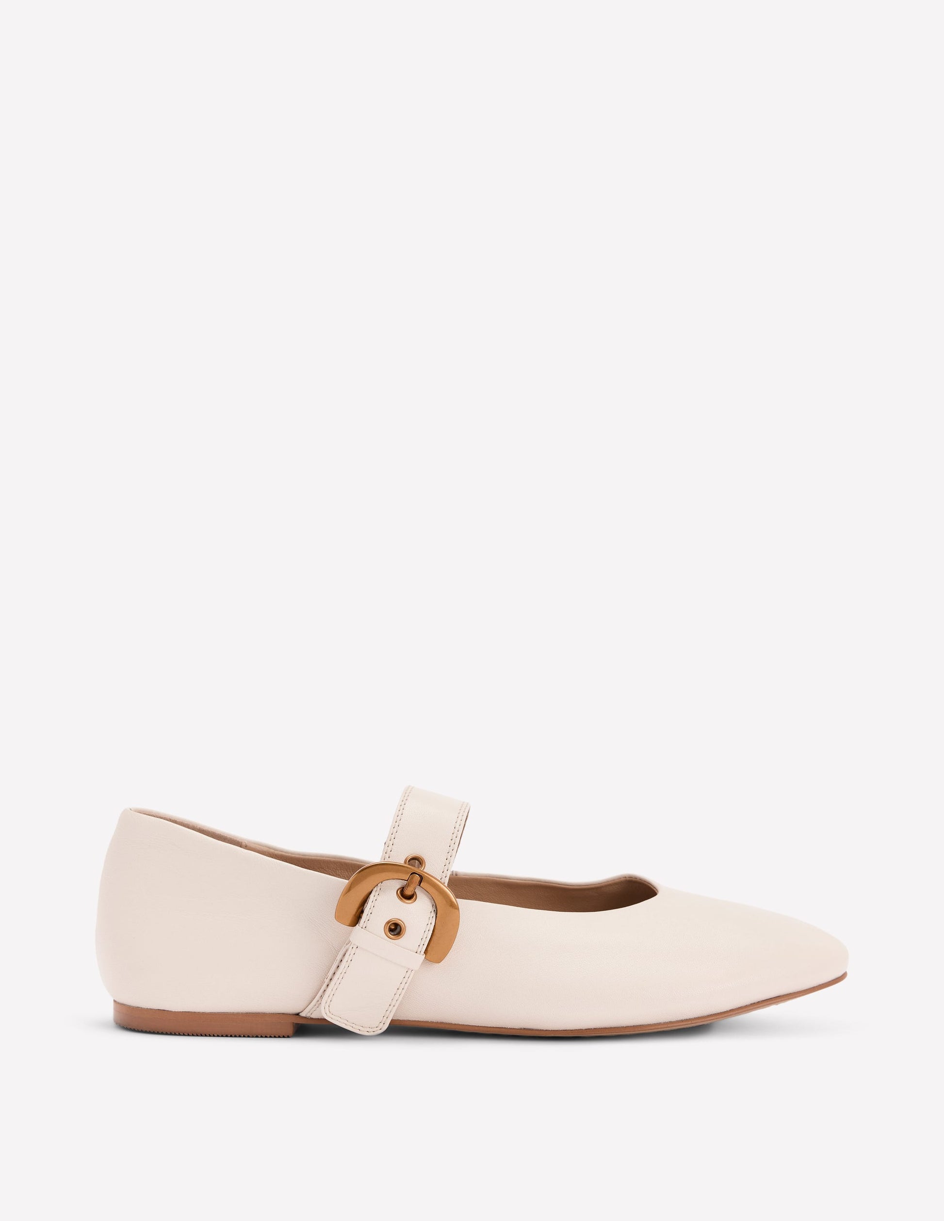 Kylie Flat Buckle Mary Jane-Ecru-1