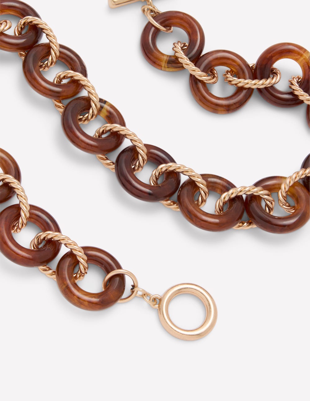 Chunky Resin Chain Necklace-Brown - Image 3