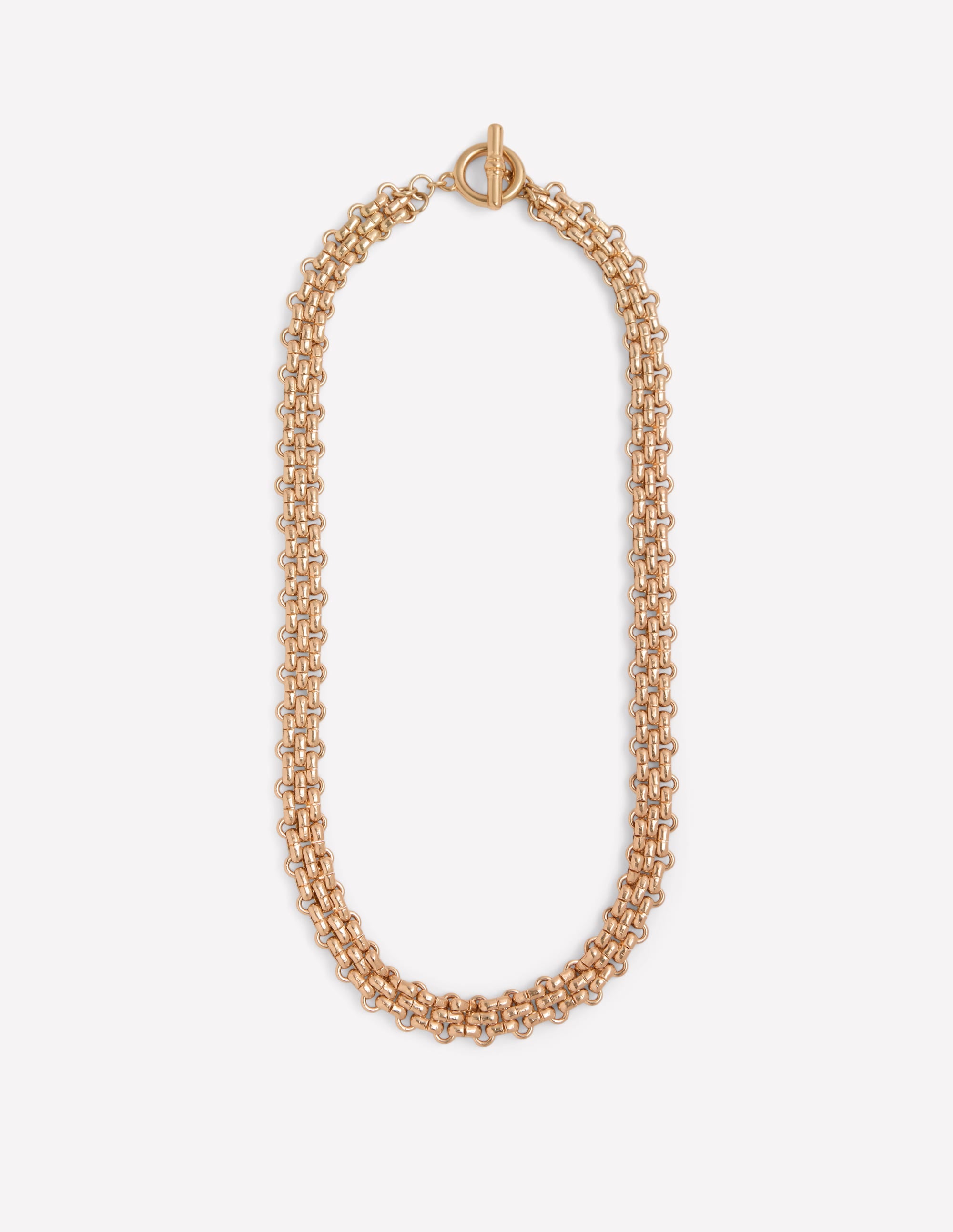 Woven Chain Necklace-Gold Colour - Image 1