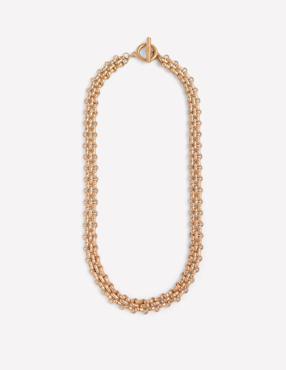 Woven Chain Necklace-Gold-1
