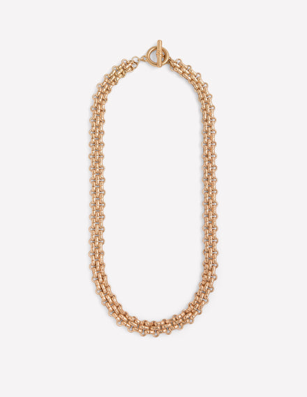 Woven Chain Necklace-Gold