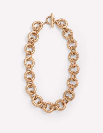 Twist Link Necklace-Gold-1