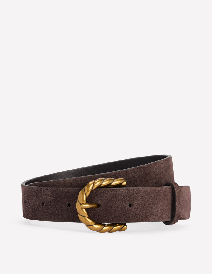 Twist Buckle Belt-Brown
