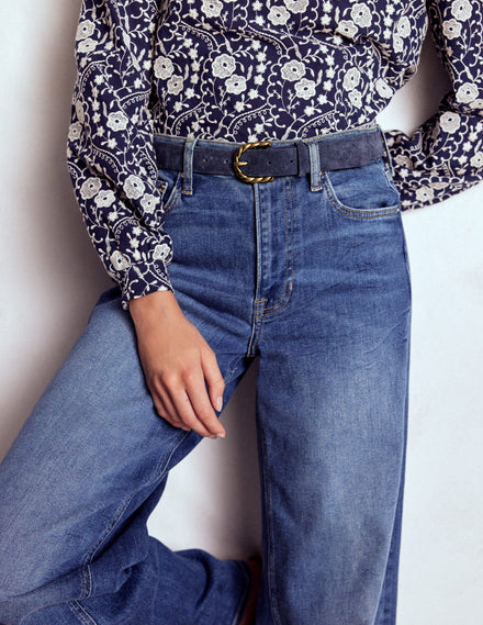 Twist Buckle Belt-Navy