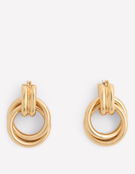 Double Twist Earrings-Gold Metallic