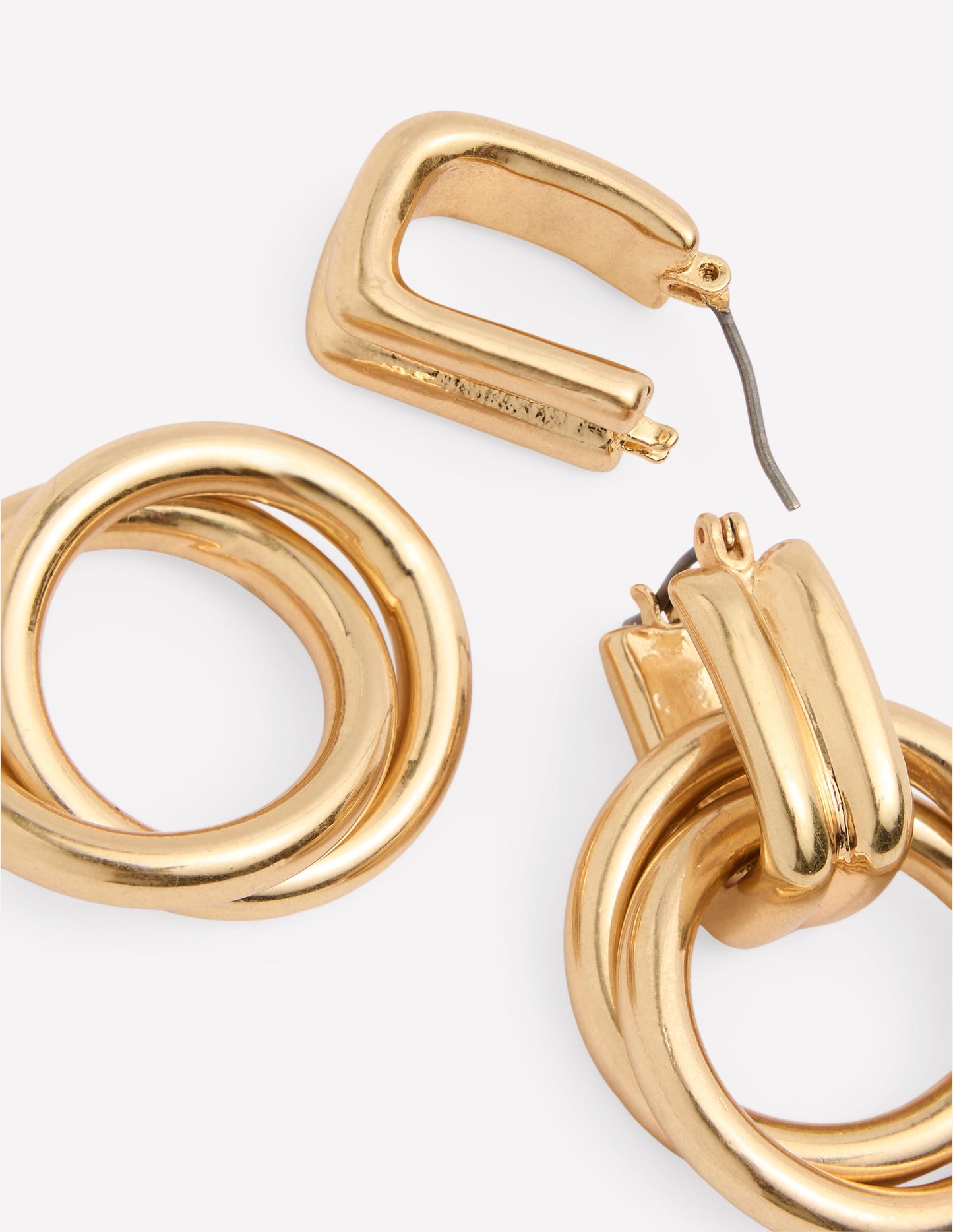 Double Twist Earrings-Gold Metallic