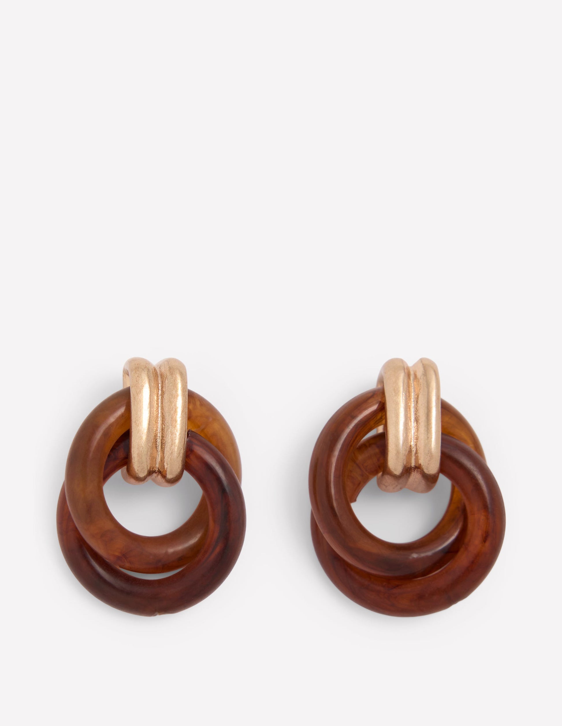 Double Twist Earrings-Brown Tort-1
