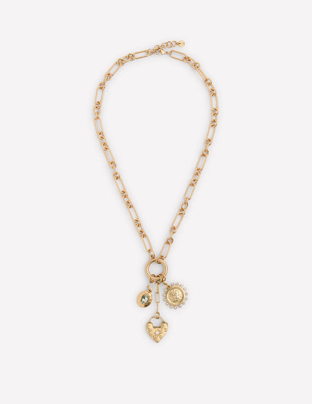 Chain Charm Necklace-Gold