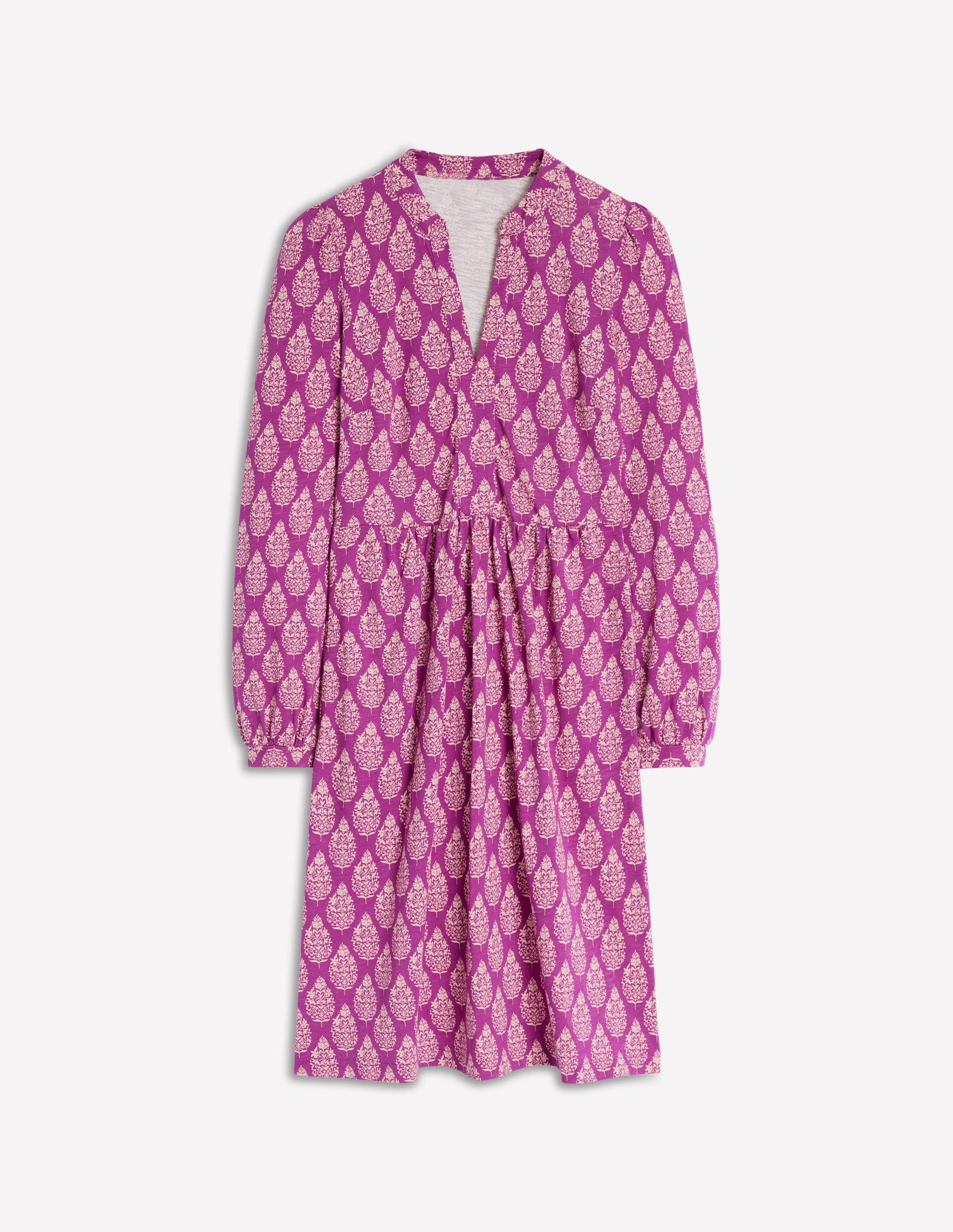 Naomi Relaxed Jersey Dress-Purple, Wildflower Bouquet-6