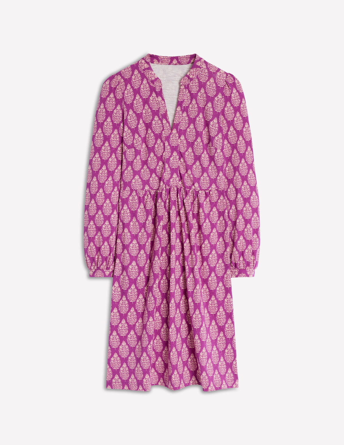 Naomi Relaxed Jersey Dress-Purple, Wildflower Bouquet - Image 6