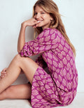 Naomi Relaxed Jersey Dress-Purple, Wildflower Bouquet