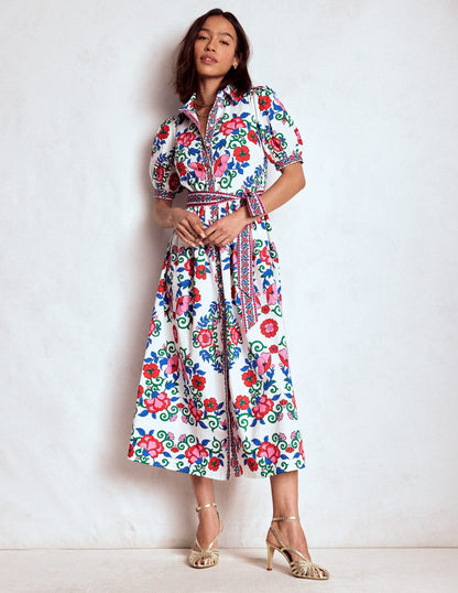 Alexa Maxi Shirt Dress-Multi, Ornamental Lattice-1