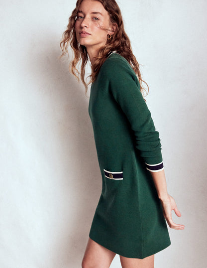 Holly Knitted Shift Dress-Emerald Night-1