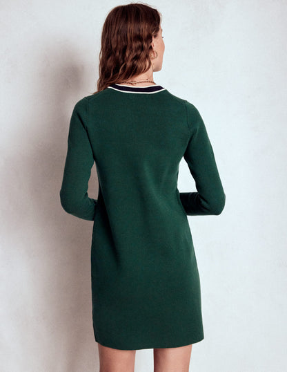Holly Knitted Shift Dress-Emerald Night-3