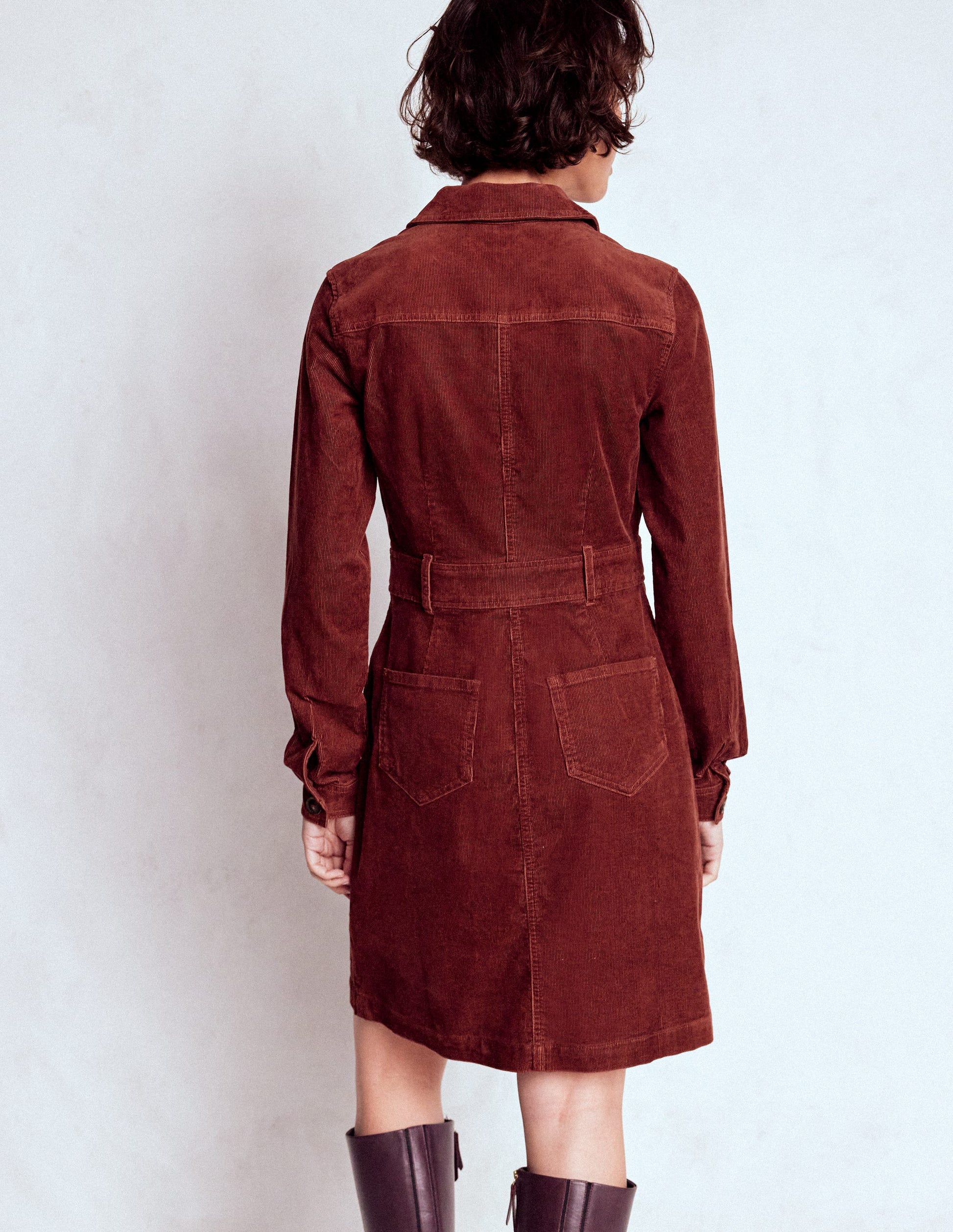 Amanda Cord Short Dress-Chestnut-4