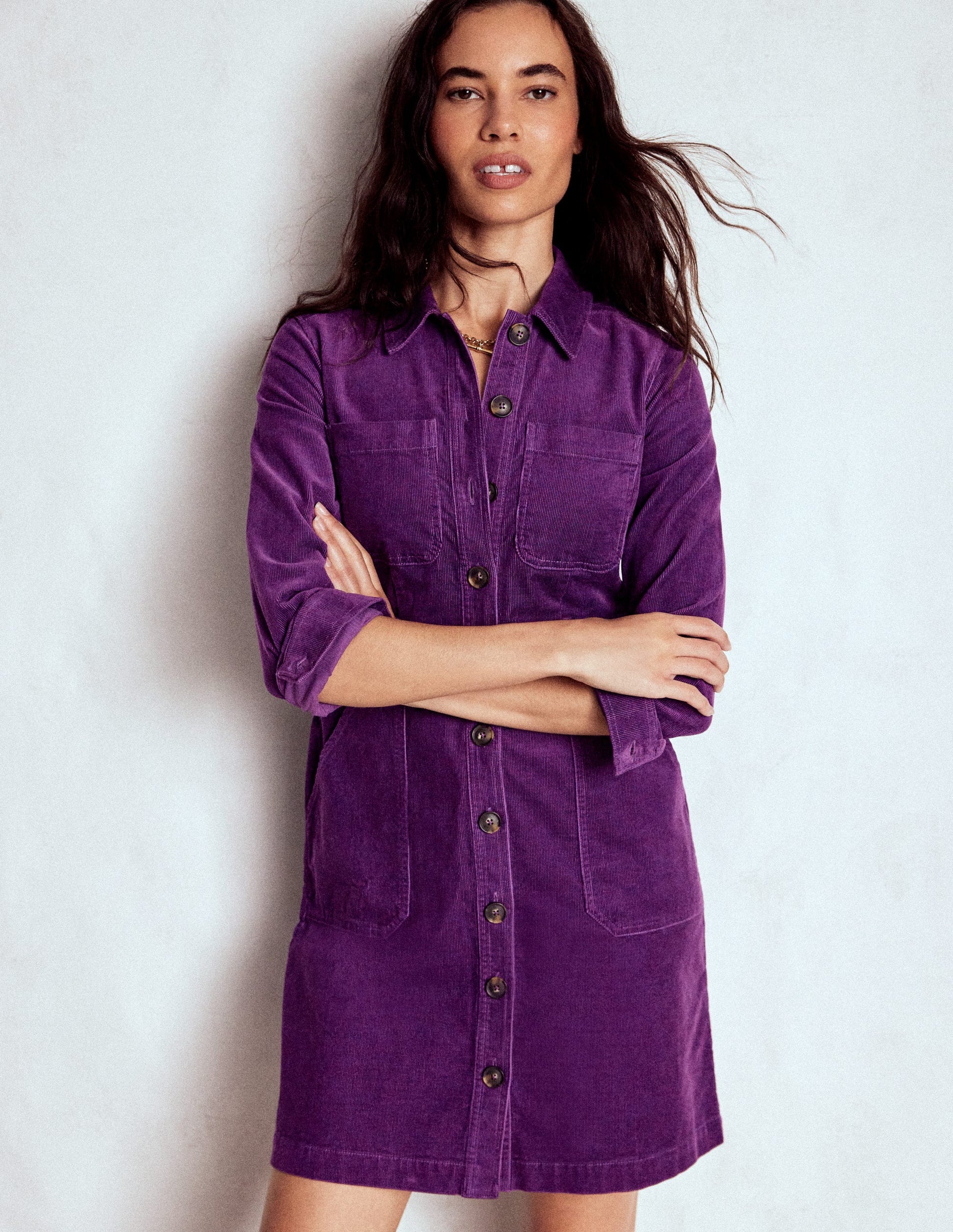 Amanda Cord Short Dress-Viola Purple-1