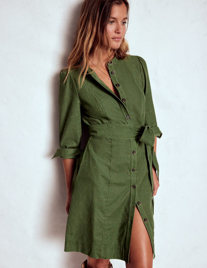 Bre Cord Short Dress-Fern