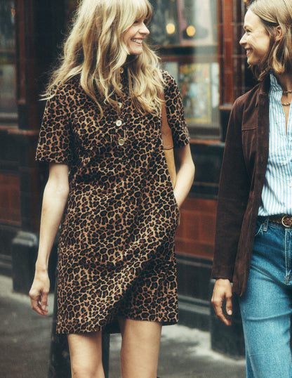 Zia Cord Pocket Shirt Dress-Multi, Cheetah Pop-1
