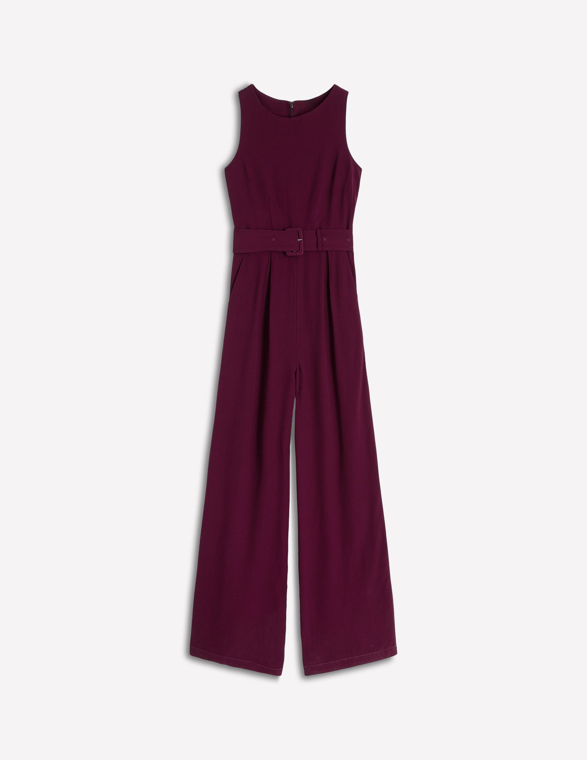 Gwen Slash Neck Jumpsuit-Dark Cherry-5