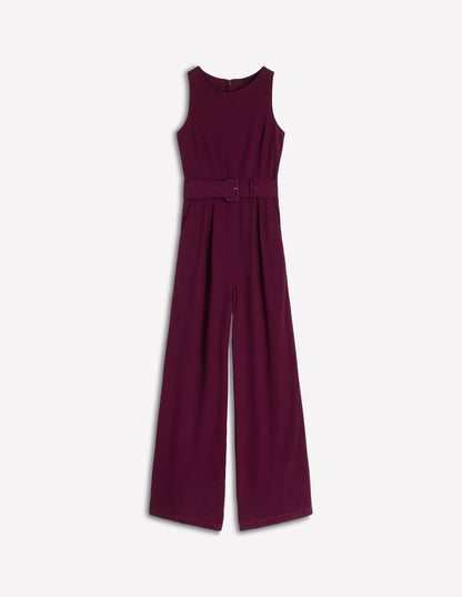 Gwen Slash Neck Jumpsuit-Dark Cherry-5