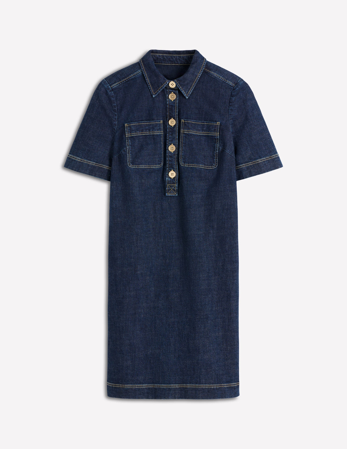 Zia Pocket Shift Dress-Dark Indigo - Image 6