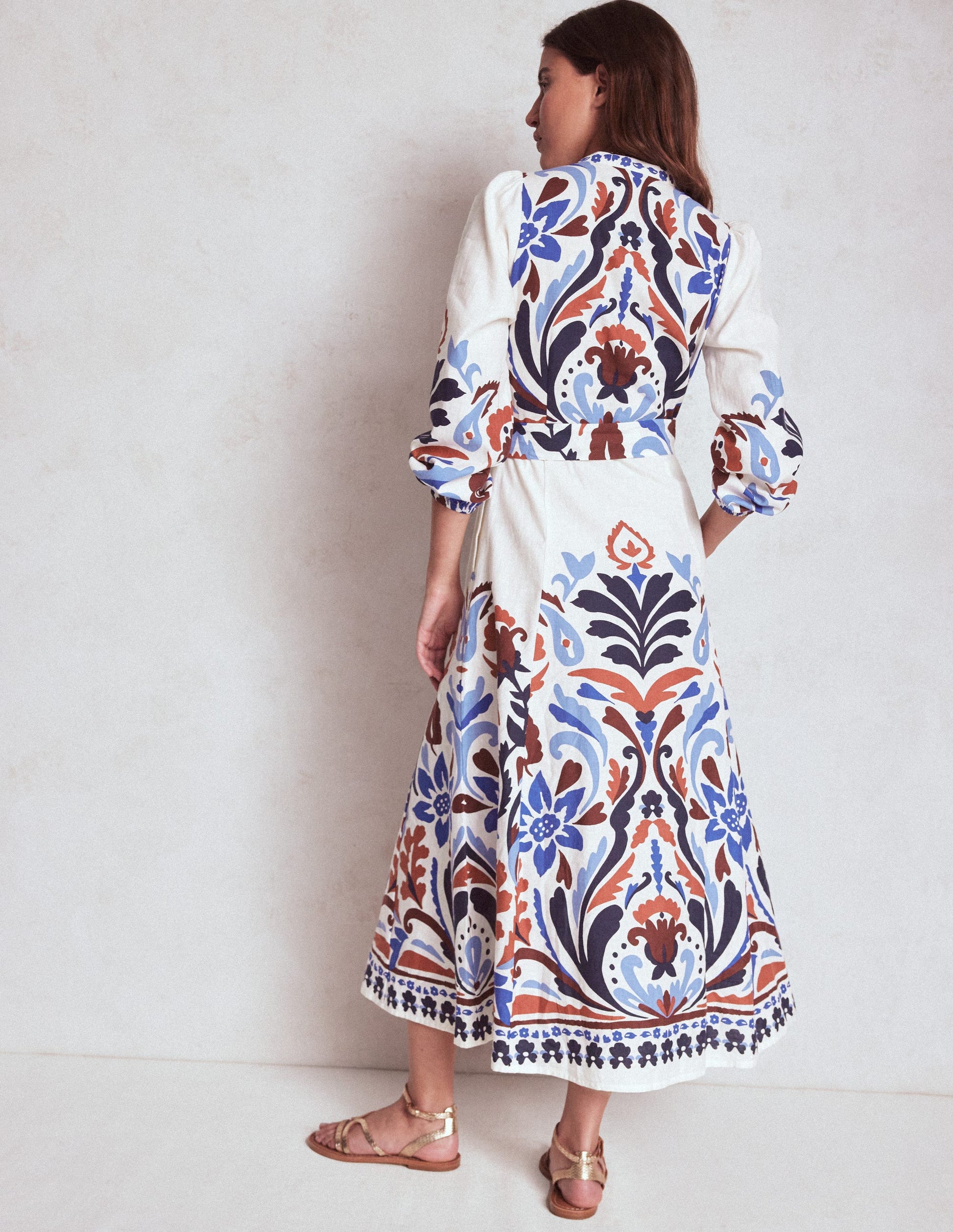 Mae Linen Blend Shirt Dress-Multi, Elaborate Garden-3