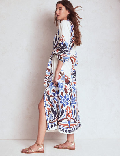 Mae Linen Blend Shirt Dress-Multi, Elaborate Garden-4