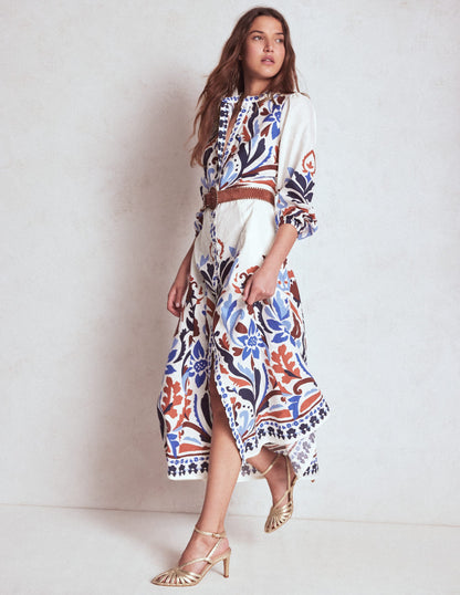 Mae Linen Blend Shirt Dress-Multi, Elaborate Garden-5