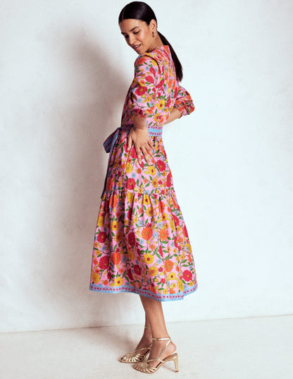Cecily Cotton Midi Dress-Multi, Dahlia Trail-4