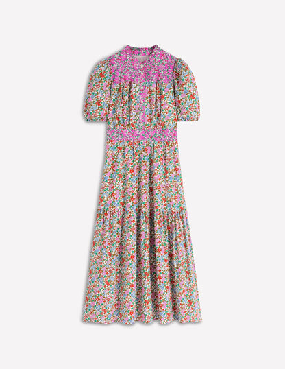 Beatrice Cotton Midi Dress-Multi, Flowerbed Cluster-6