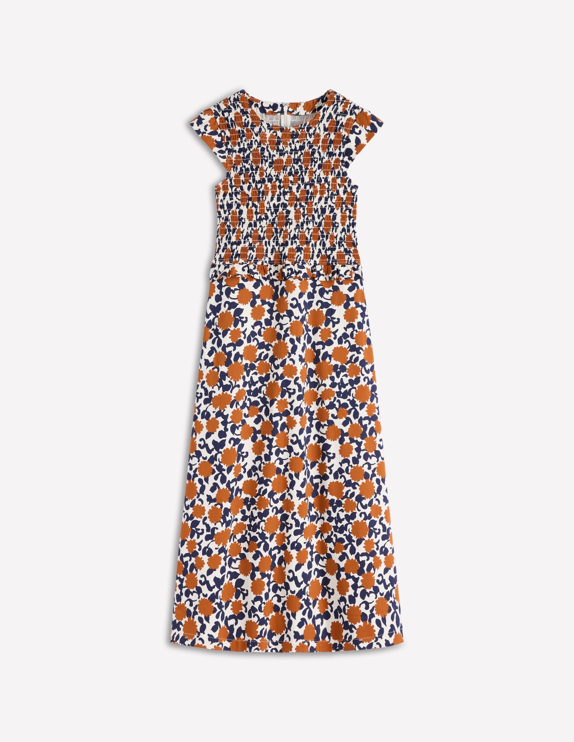 Carolina Smocked Midi Dress-Cognanc, Floweret Vine | Boden Global Carolina Smocked Midi Dress-Cognanc, Floweret Vine | Boden Global