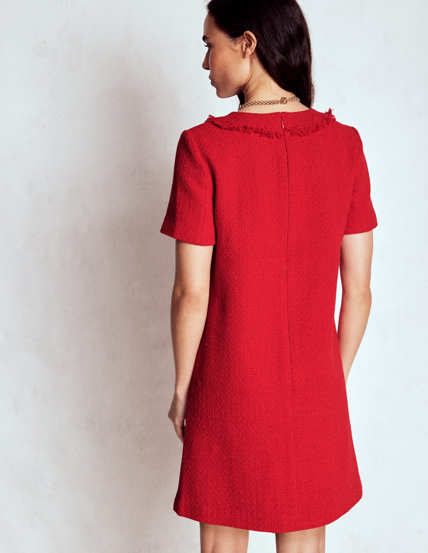Evita Cotton Shift Dress-Poppy Red