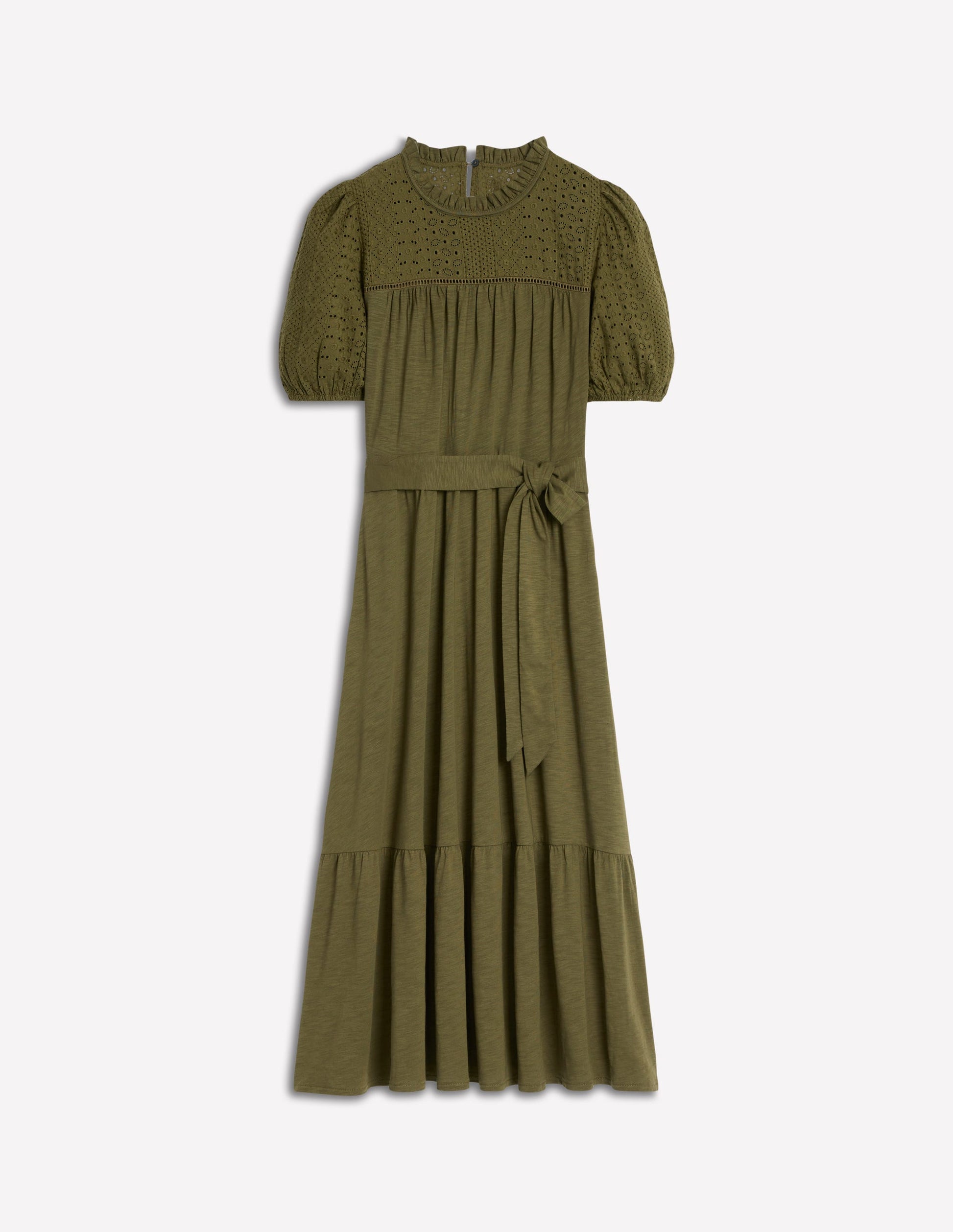 Lorelei Broderie Jersey Dress-Woodland Green-8