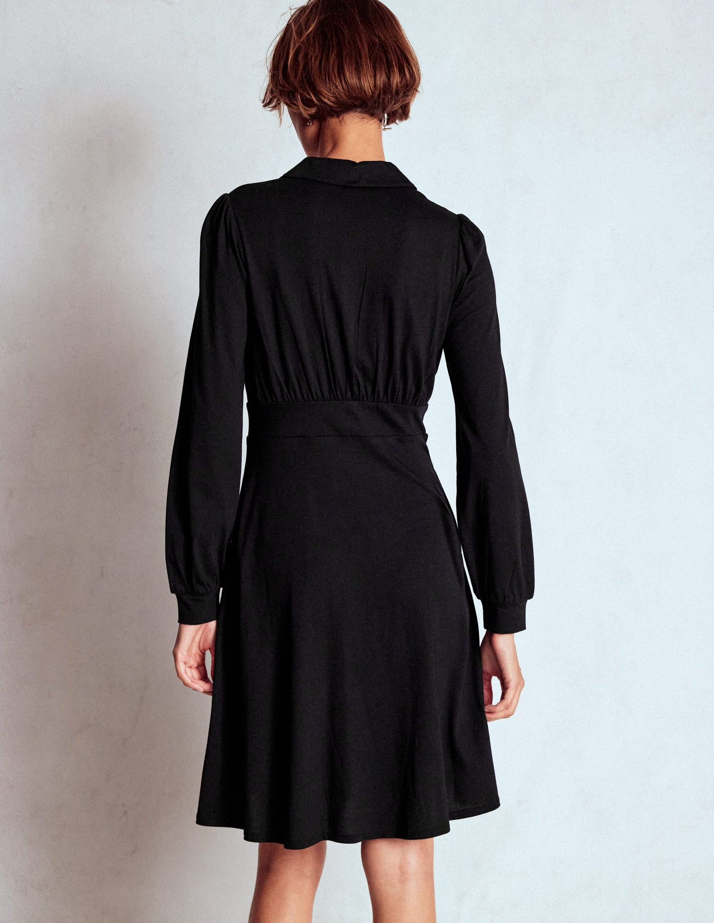 Orla Short Jersey Shirt Dress-Black