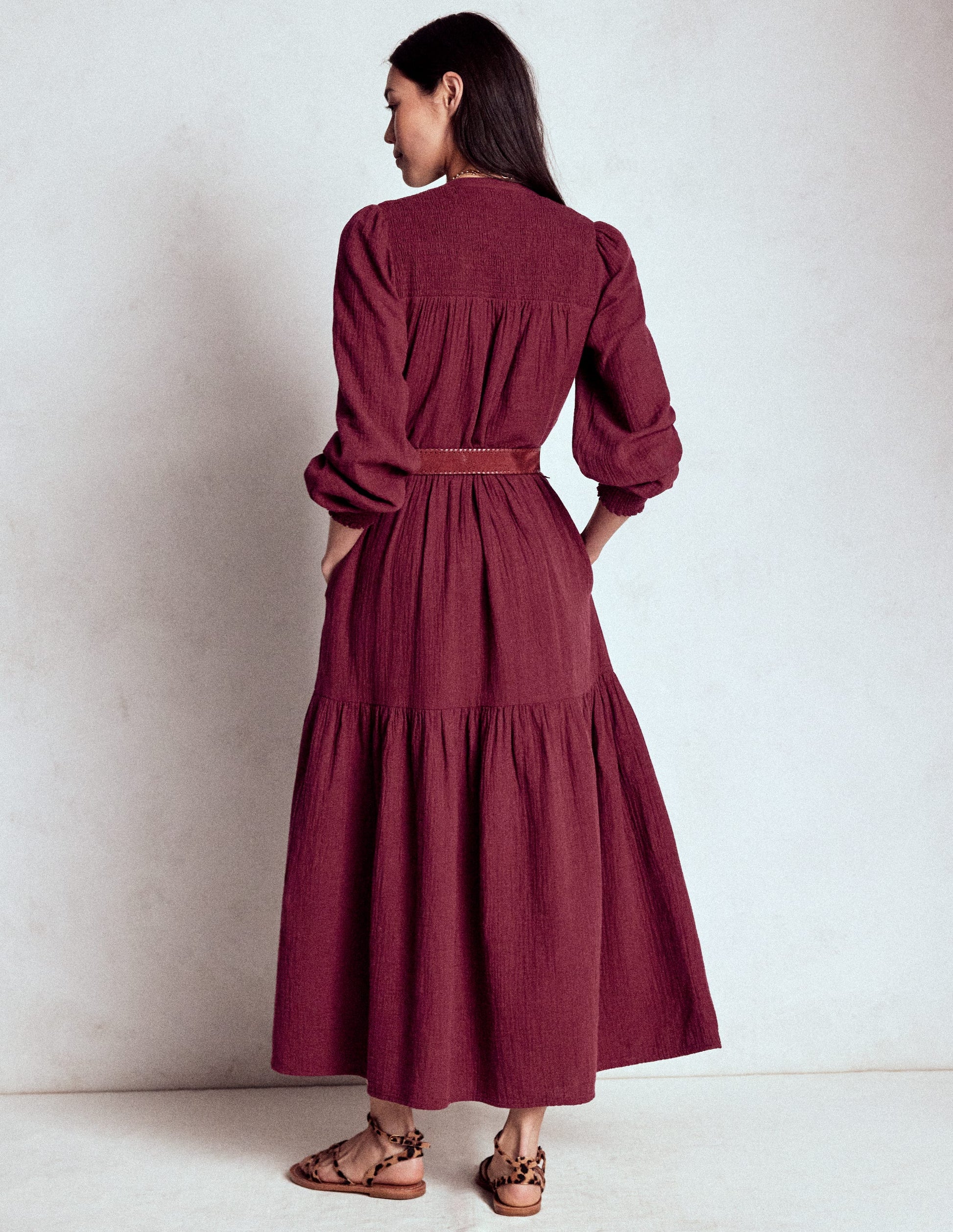 Cecily Double Cloth Midi Dress-Deep Wisteria-3