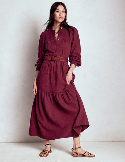 Cecily Double Cloth Midi Dress-Deep Wisteria-5