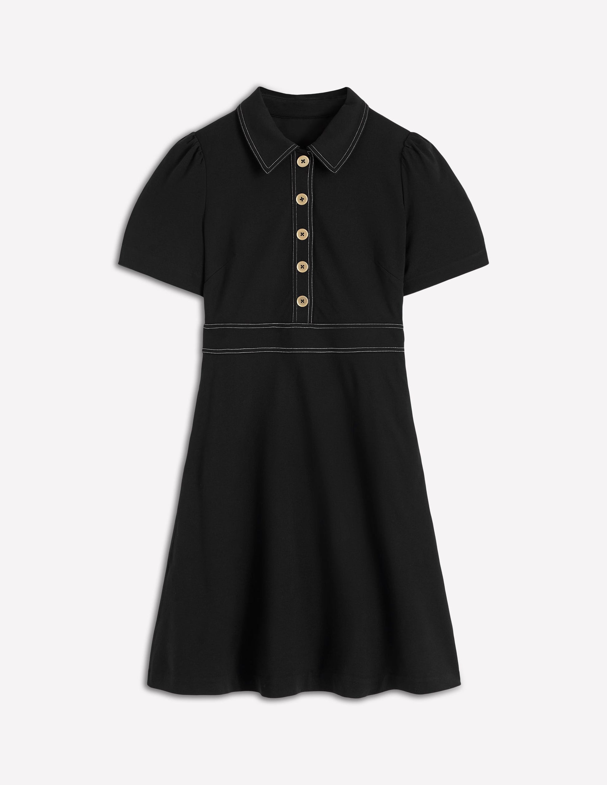 Nicolette Ponte Shirt Dress-Black-5