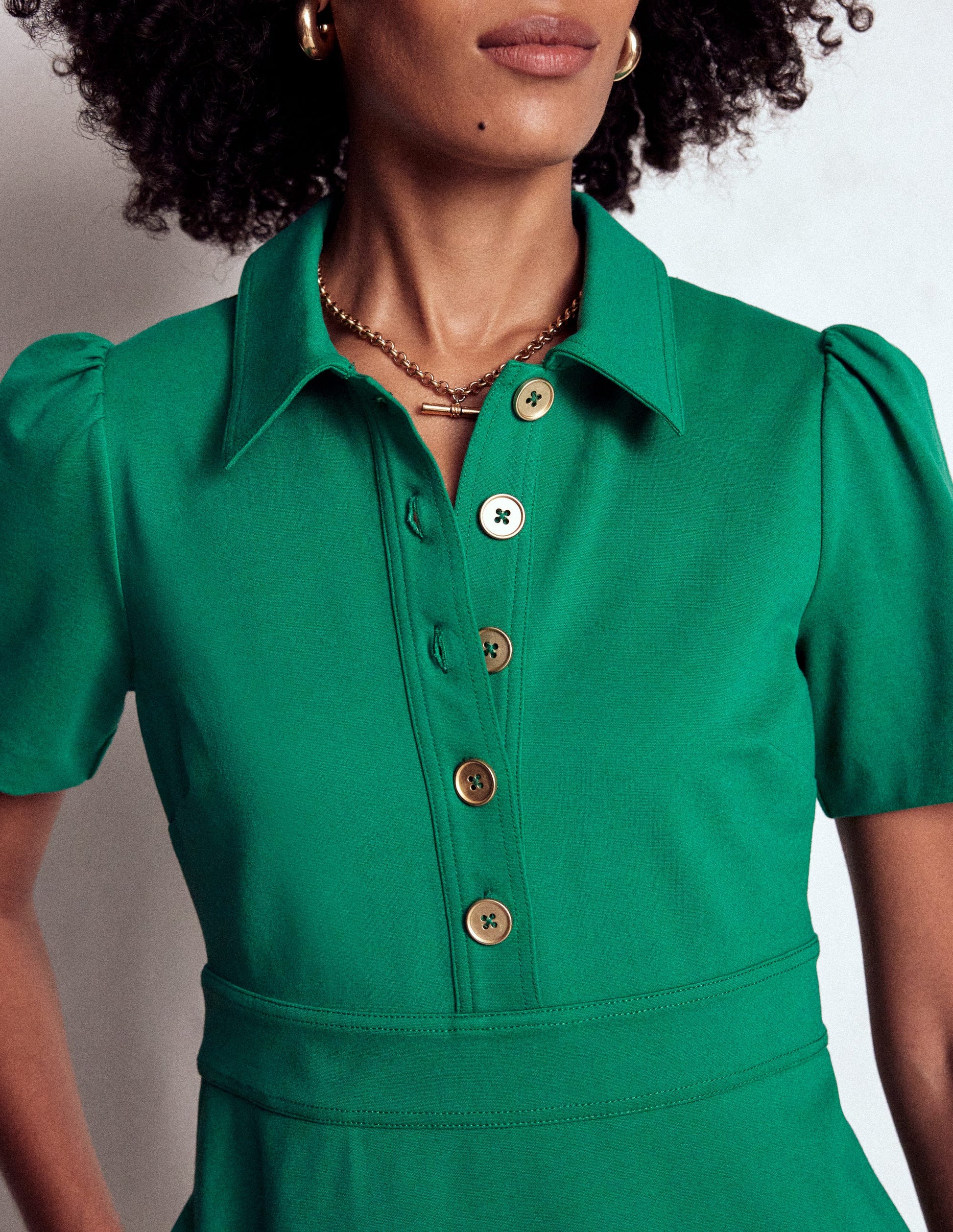 Nicolette Ponte Shirt Dress-Bear Grass-2