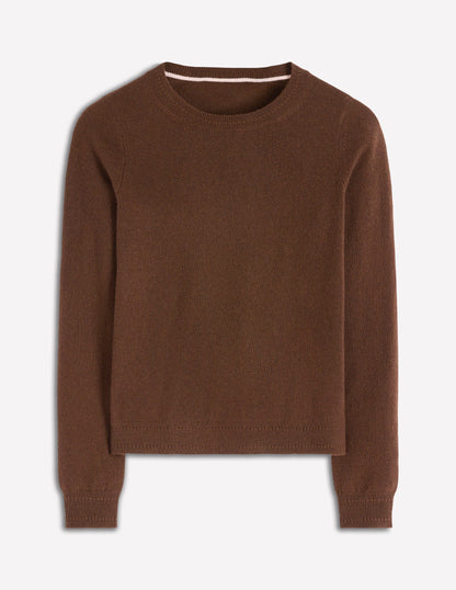 Eva Cashmere Crew Neck Jumper-Mocha-5