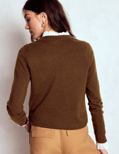 Eva Cashmere Crew Neck Jumper-Mocha-3