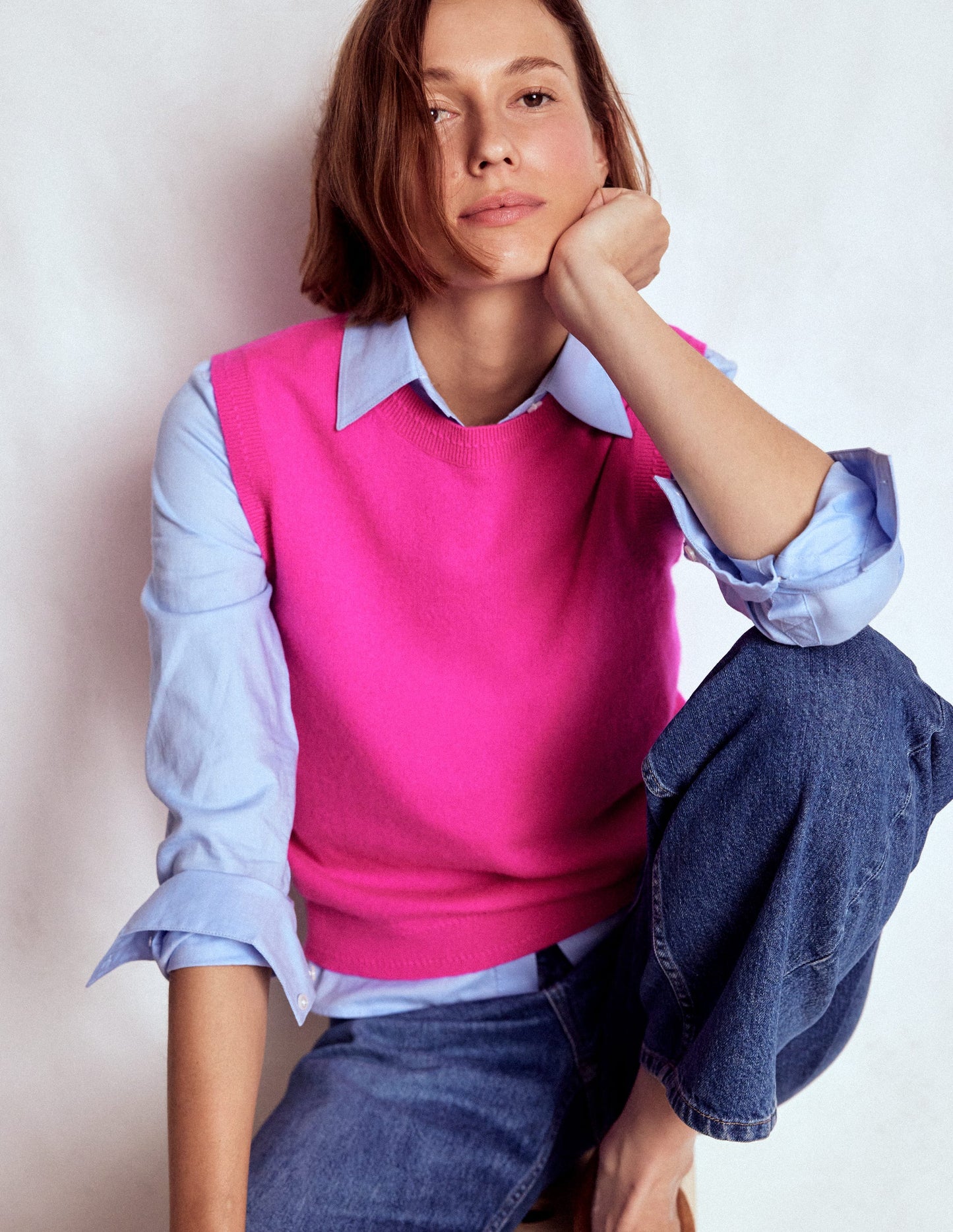 Eva Cashmere Tank-Pop Pansy