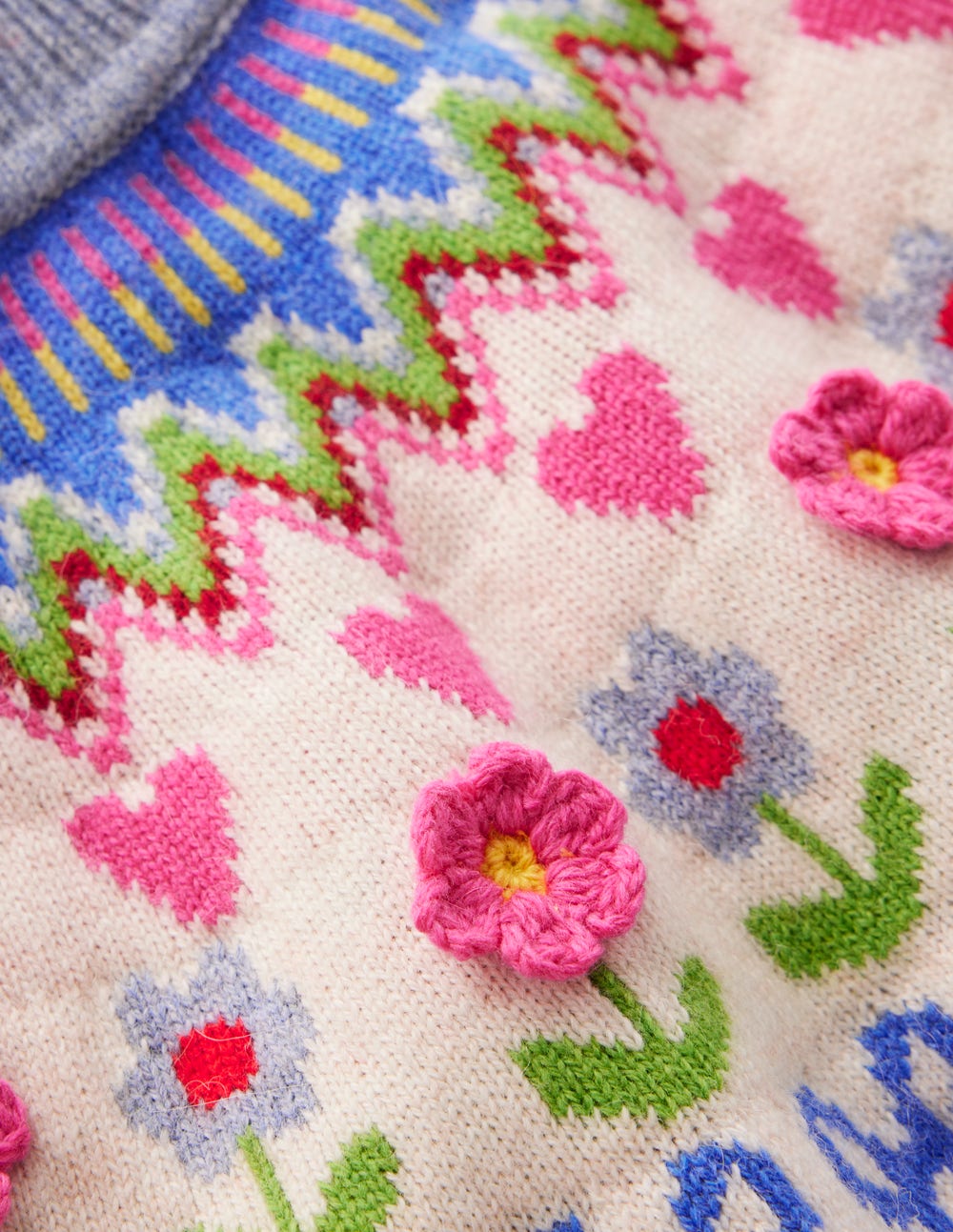 Edie Fair Isle Jumper-Oatmeal Melange, Flowers-7