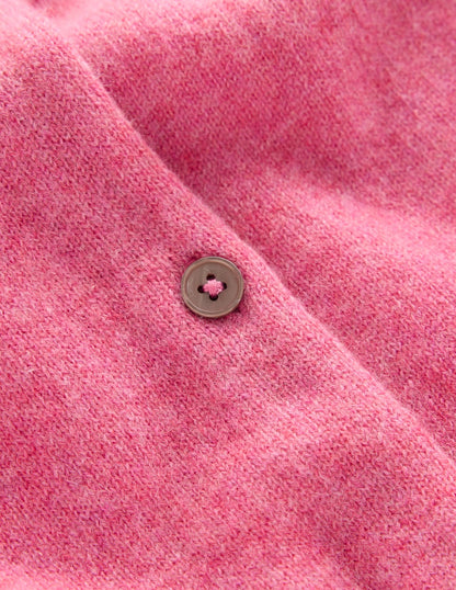 Eva Cashmere Crew Cardigan-Rose Pink Melange-5