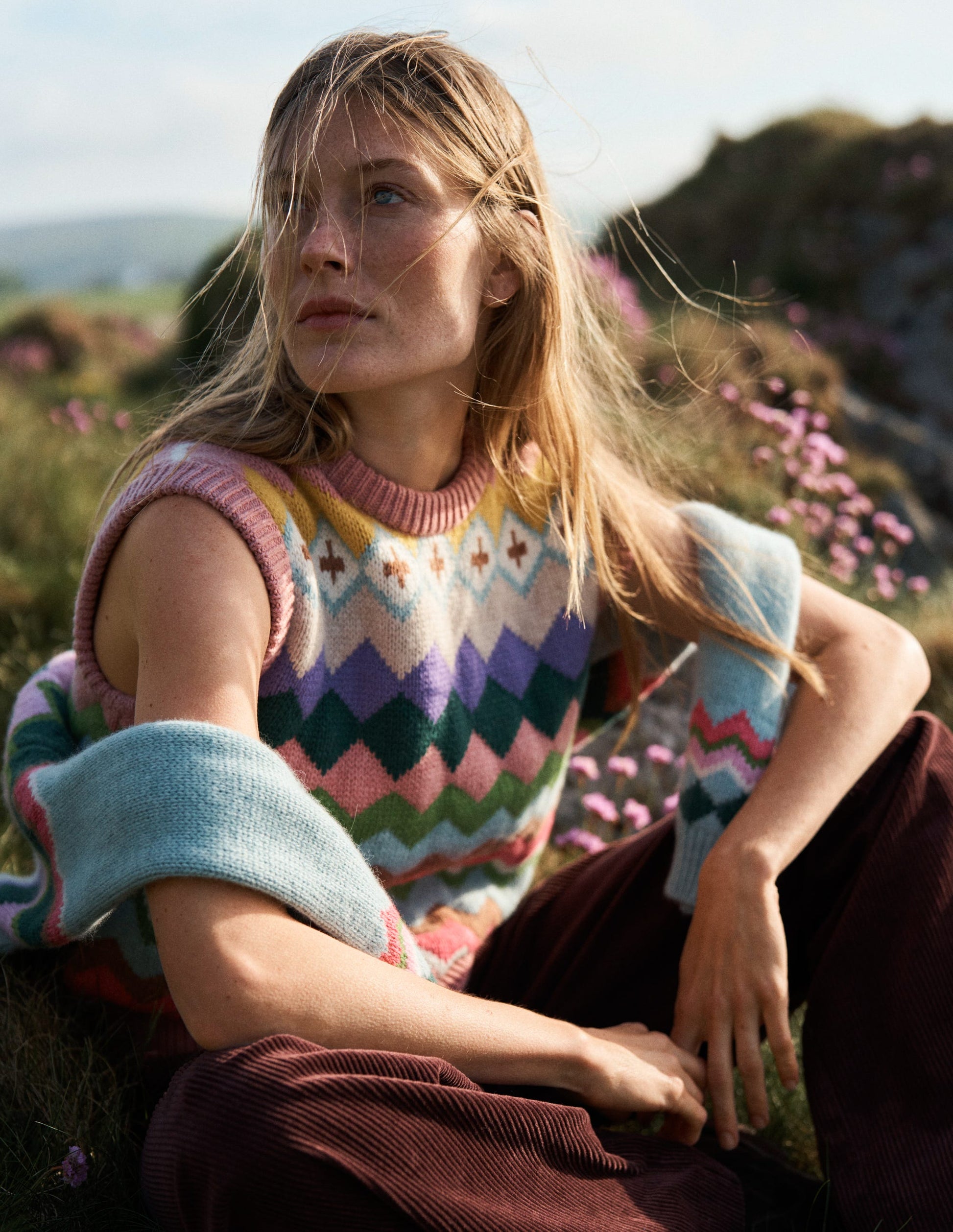 Eleanor Fair Isle Tank-Pink Heritage Fair Isle-1