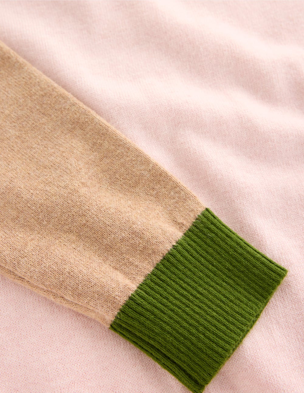 Meg Raglan Sleeve Jumper-Pink, Green Colour Block - Image 5