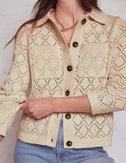 Astrid Knitted Shirt-Warm Ivory